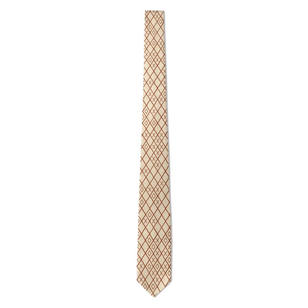 Trampe - Oatmeal & Rust Berber Diamond Tie – Warm Desert Lattice for Autumn Tweeds