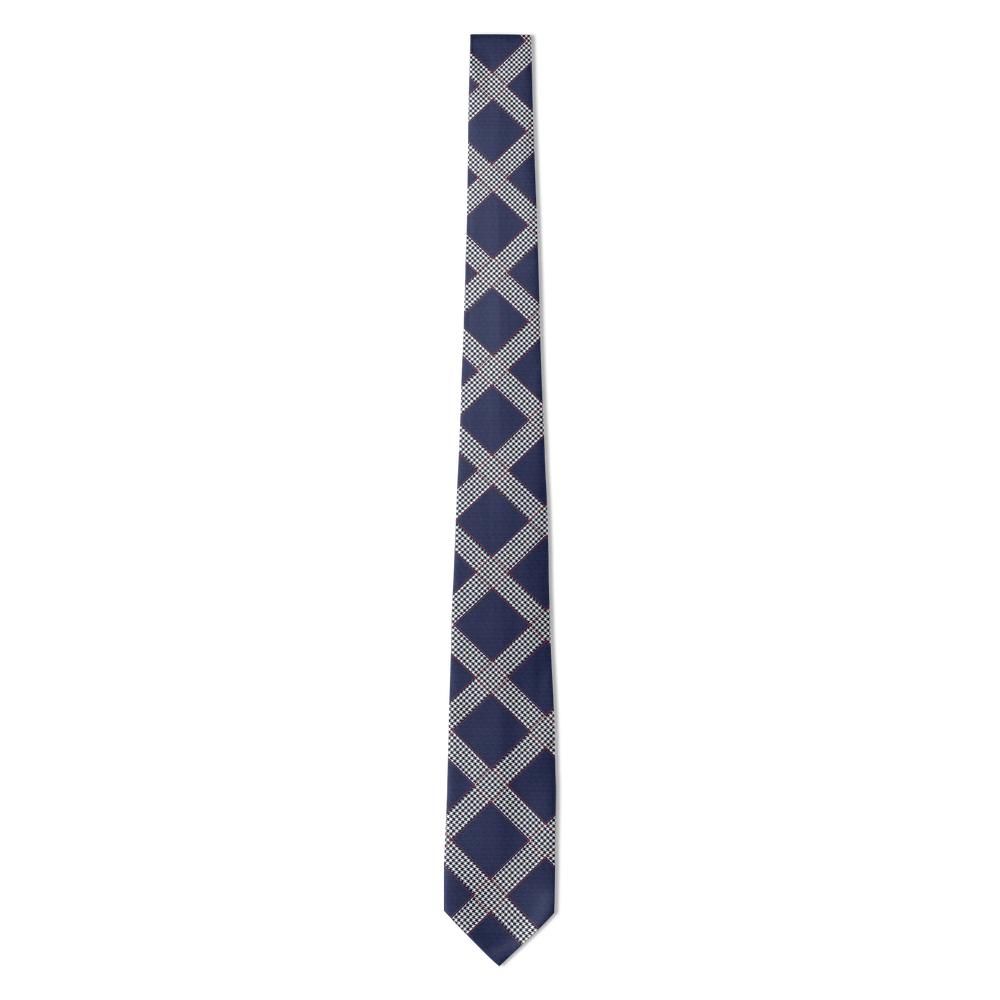Ubaldini - Navy & Red Herringbone Plaid Tie – Tuscan Tweed