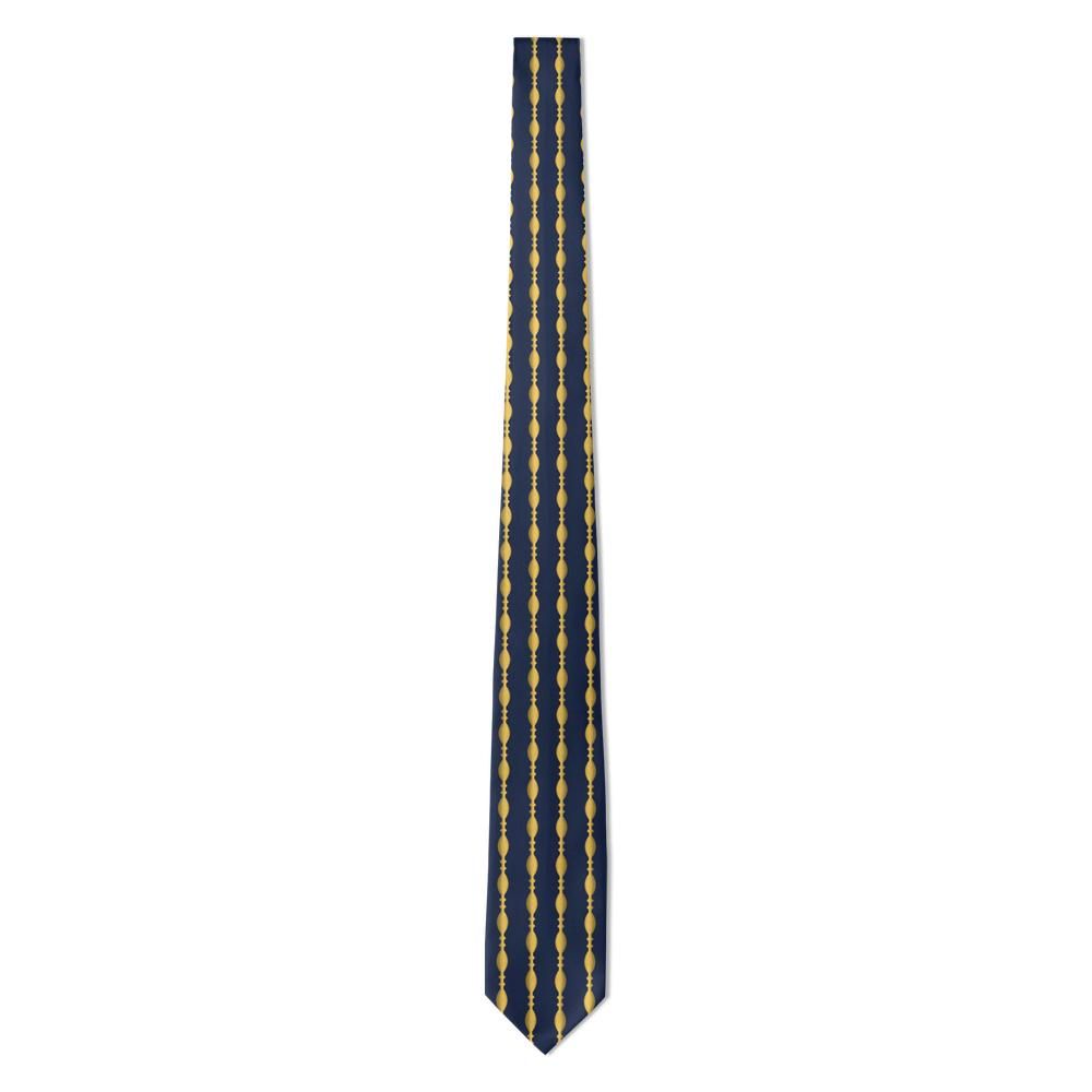 Ramsay - Navy & Gold Spindle Stripe Tie – Library Staircase