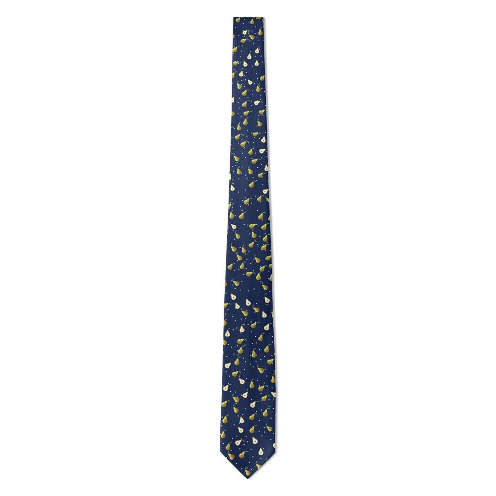 Leszczynski - Navy Pear Tie – Ripe Orchard Pears and Blossom
