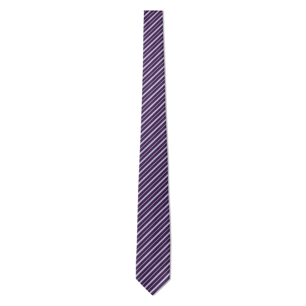 Talleyrand - Purple & Silver Regimental Stripe Necktie – Regal Poise