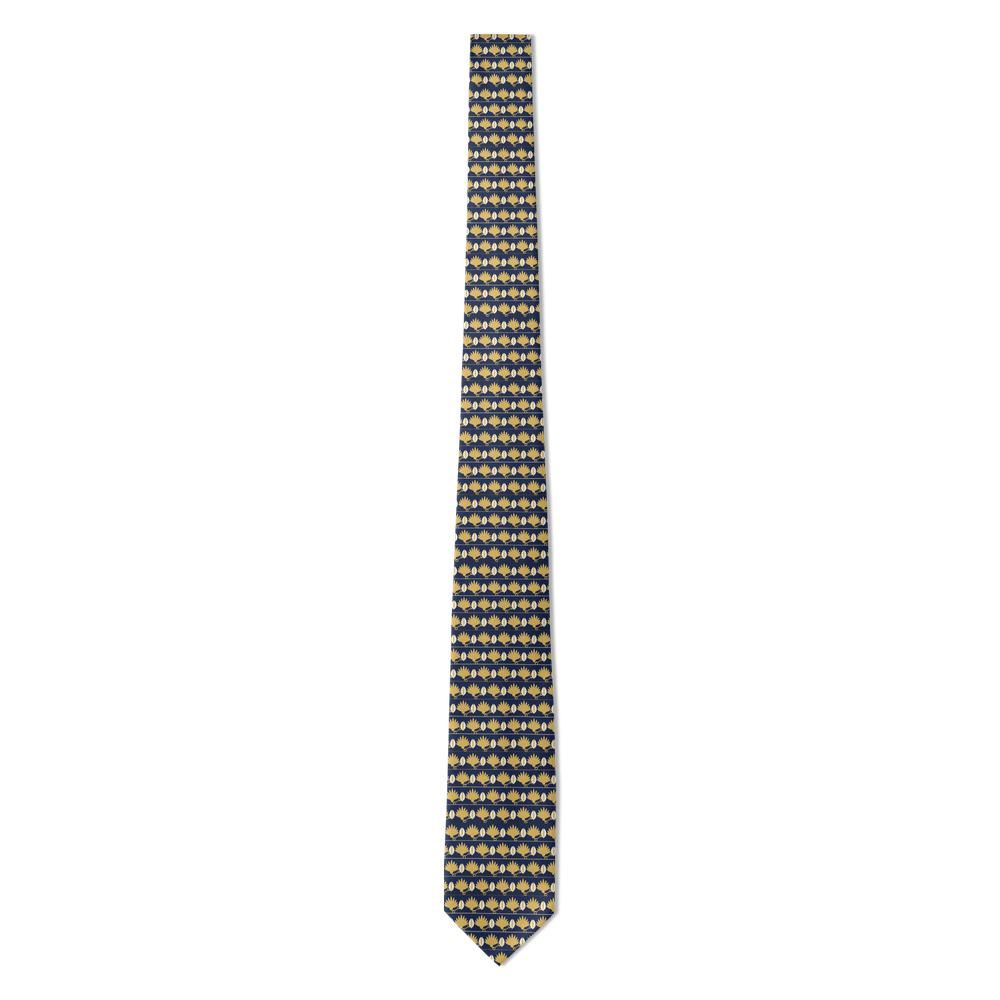 Munk - Navy & Gold Anthemion Tie – Palmette & Lotus Grace