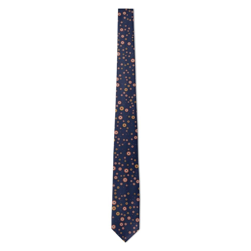 Ginori - Navy & Coral Pop Art Floral Tie – Night Gallery