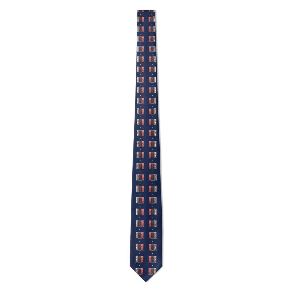 Szechenyi - Navy & Red Accordion Tie – Café Musette