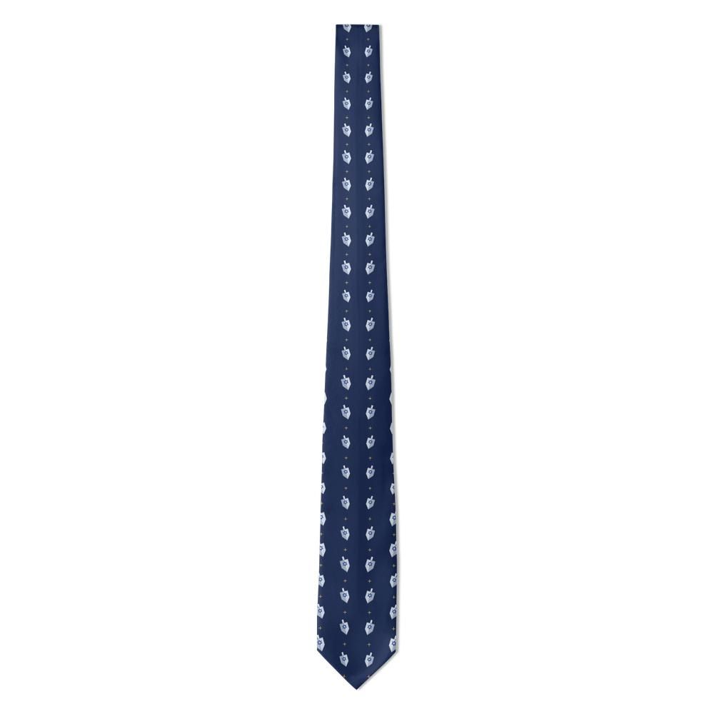 Hamilton - Navy & Silver Dreidel Tie – Festival of Lights