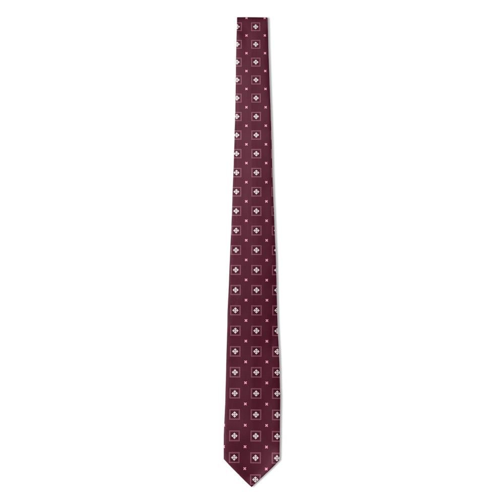 Egerton - Burgundy & Silver Geometric Motif Tie – Ashridge Evening
