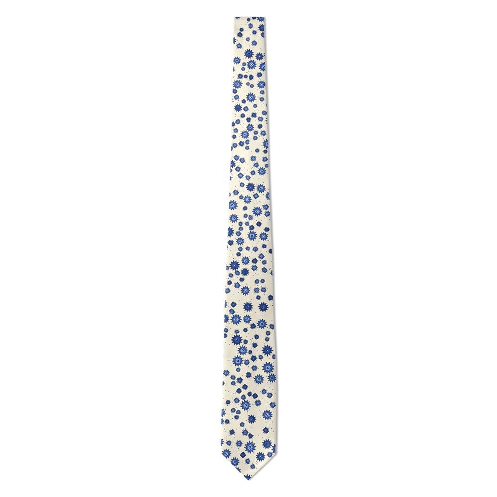 Ginori - Cream & Blue Pop Art Floral Tie – Gallery Opening