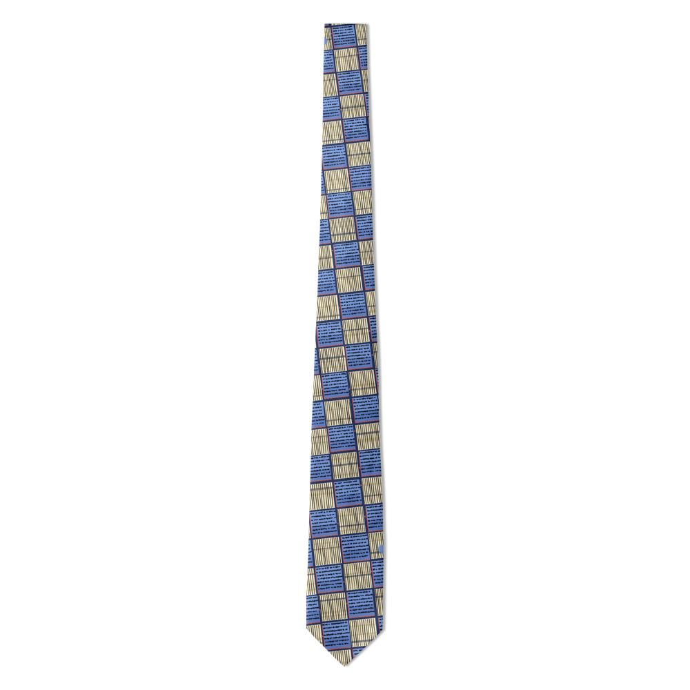 Lubomirski - Cornflower & Cream Basketweave Check Tie – Vistula Morning
