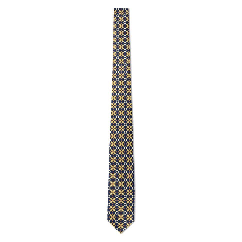 Lanckoroński - Navy & Gold Azulejo Tie – Palace Courtyard