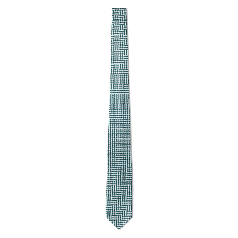 Montferrat - Teal & White Houndstooth Tie – Coastal Crisp