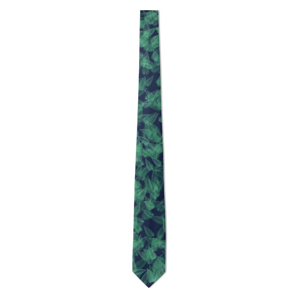 Kaas - Navy & Green Palm Frond Tie – Tropical Shade