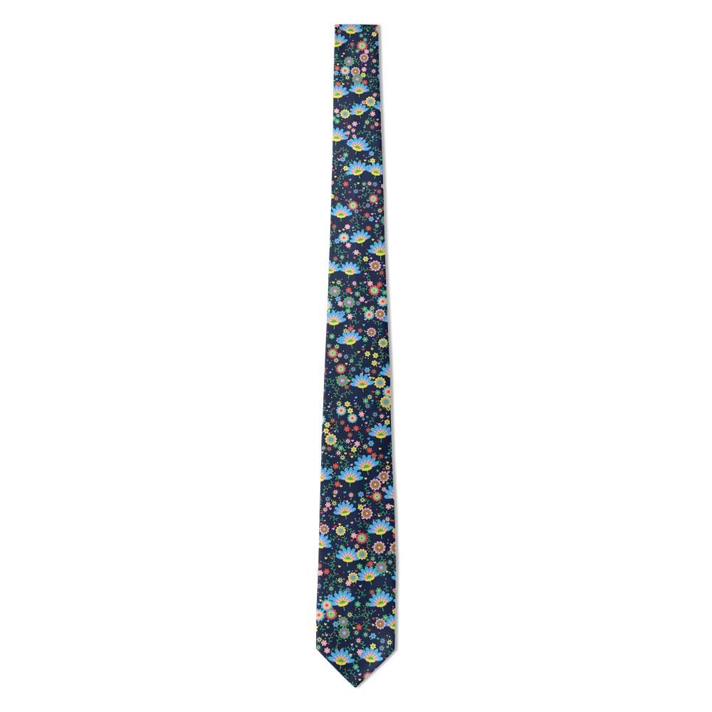 Lindenov - Navy Multicolor Folk Floral Tie – Polish Folk Garden