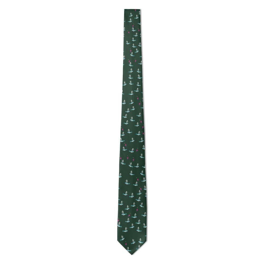 Radziejowski - Forest Green & Teal Hummingbird Tie – Iridescent Birds in Flight