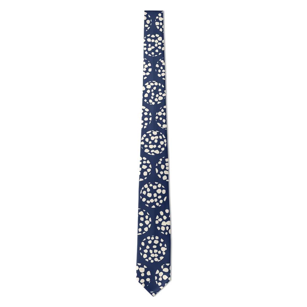 Batthyany - Navy & Ivory Leopard Polka Tie – Midnight Safari