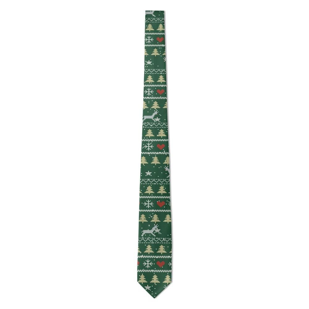 Lerche - Forest Green Christmas Sweater Knit Tie – Alpine Lodge