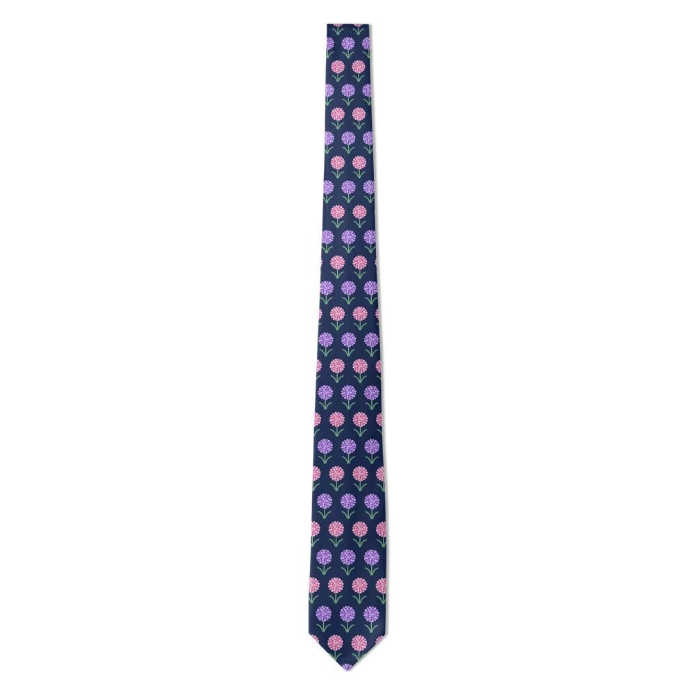 Ortenburg - Navy & Purple Allium Tie – Evening Border