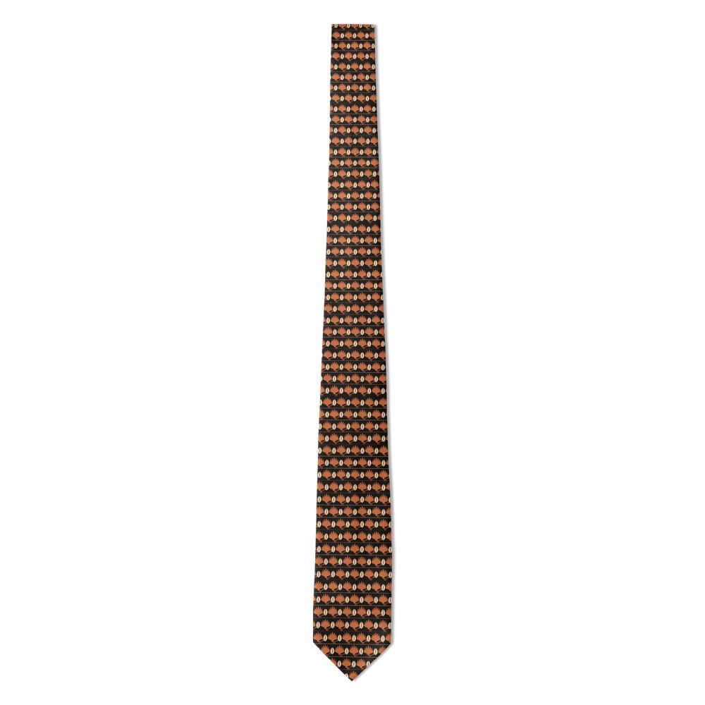Munk - Black & Terracotta Anthemion Tie – Palmette & Lotus Grace