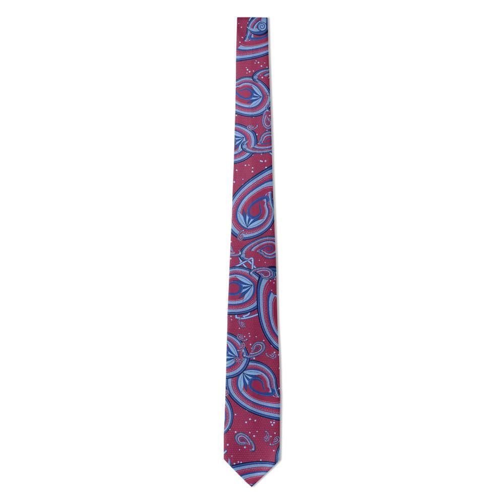 Colloredo - Raspberry & Sapphire Stippled Paisley Tie – Imperial Ball