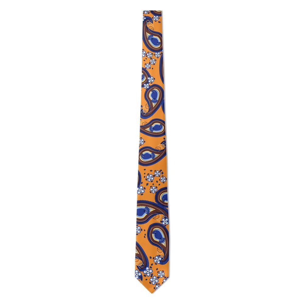 Brivio - Tangerine & Sapphire Paisley Tie – Lombard Summer