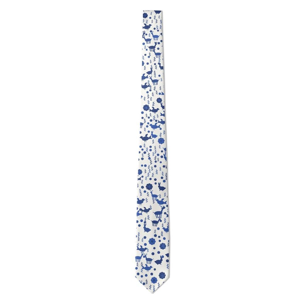 Skram - Cobalt & White Otomi Embroidery Tie – Hidalgo Blue