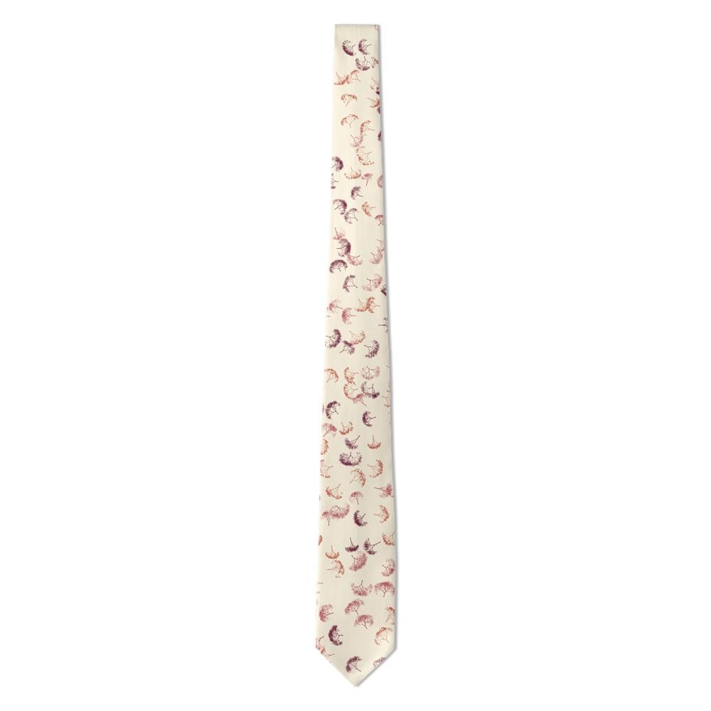 Chorinsky - Cream & Coral Red Seaweed Tie – Pressed Ocean Fronds with Naturalist Charm