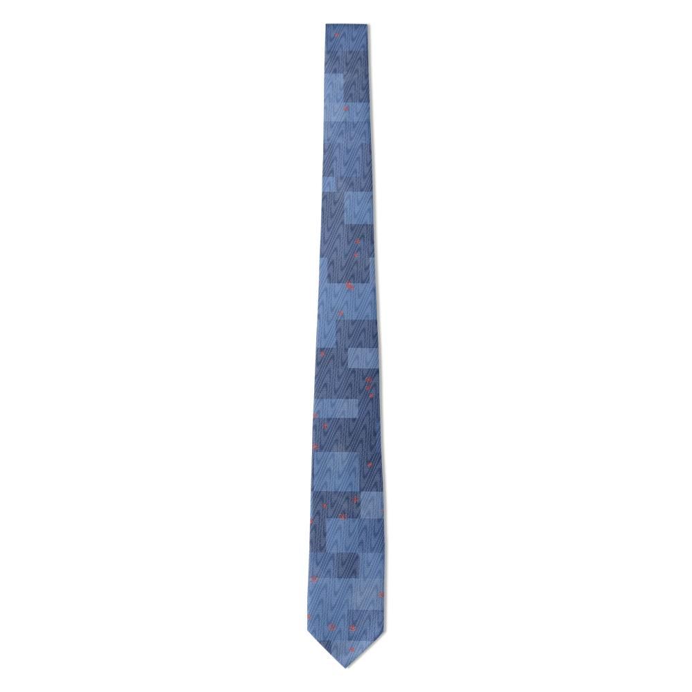 Lange - Indigo Patchwork Kantha Stitch Tie – Bengal Blue