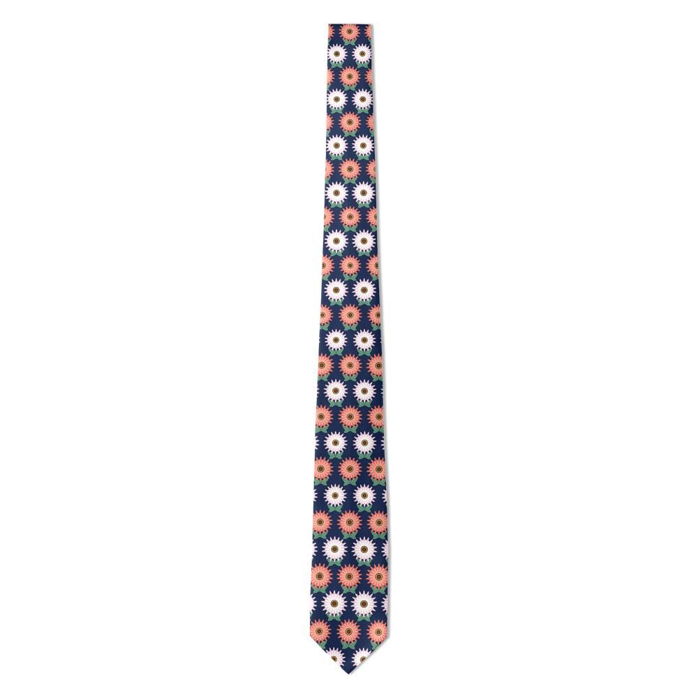 Stolberg - Navy & Coral Gerbera Tie – Flower Stall