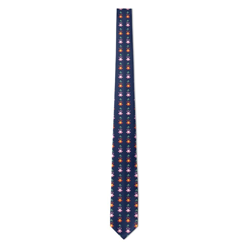 Dohna - Navy & Red Columbine Tie – Wild Meadow