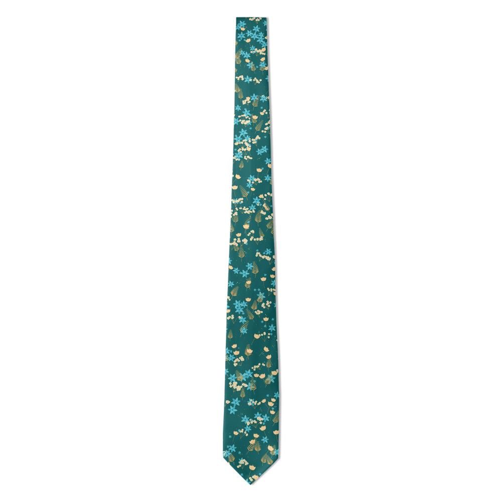 Reventlow - Teal & Gold Wildflower Botanical Tie – Copenhagen Garden