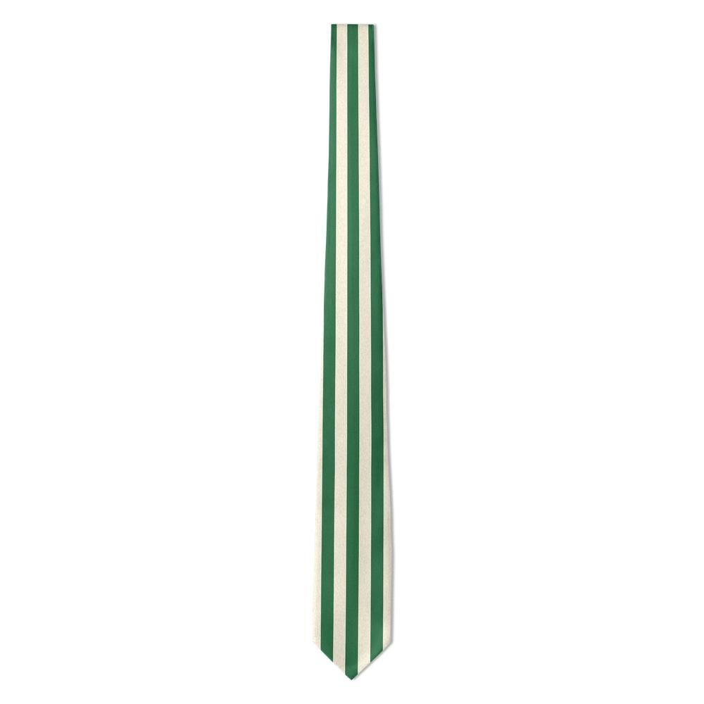Hierta - Green & Cream Deckchair Stripe Tie – Garden Lawn