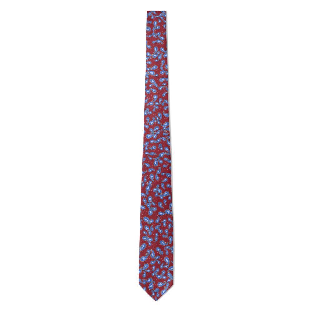 Bonzi - Burgundy & Blue Scattered Paisley Tie – Bologna Classic