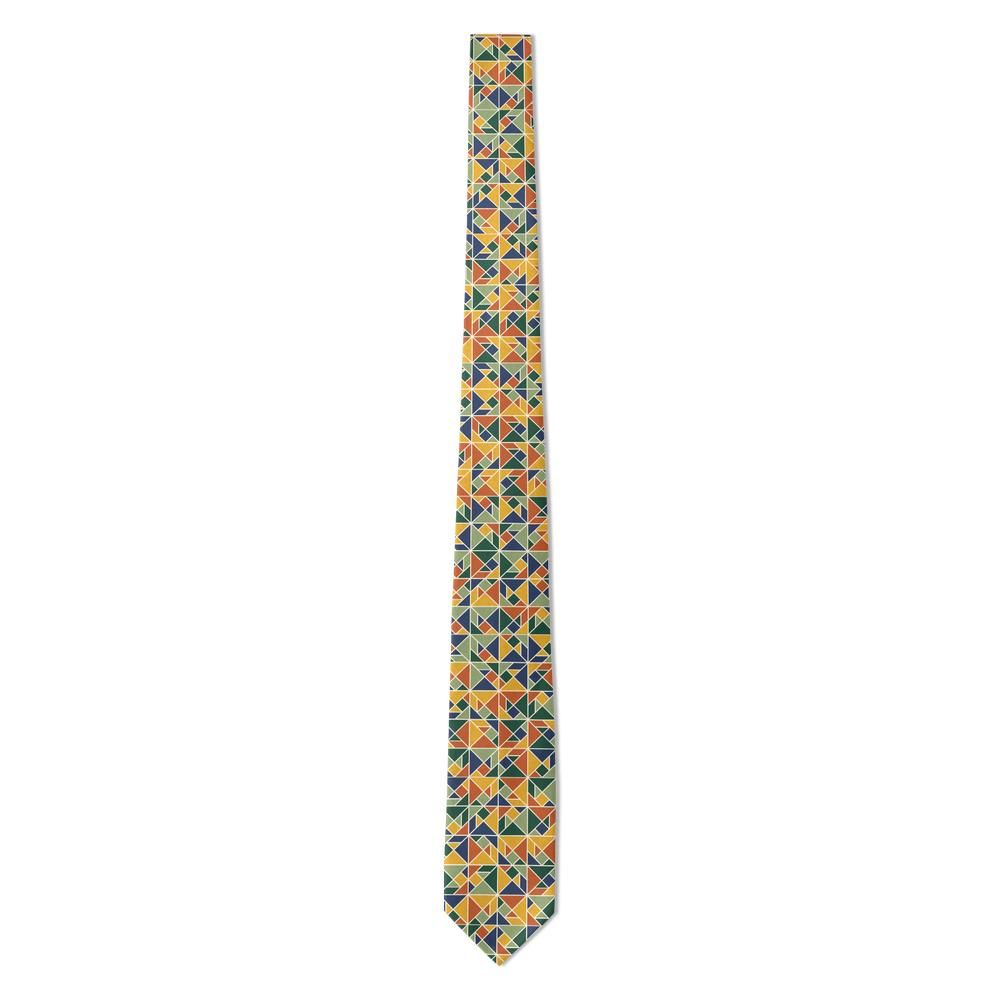 Tott - Cream & Rust Tangram Tie – Heritage Puzzle