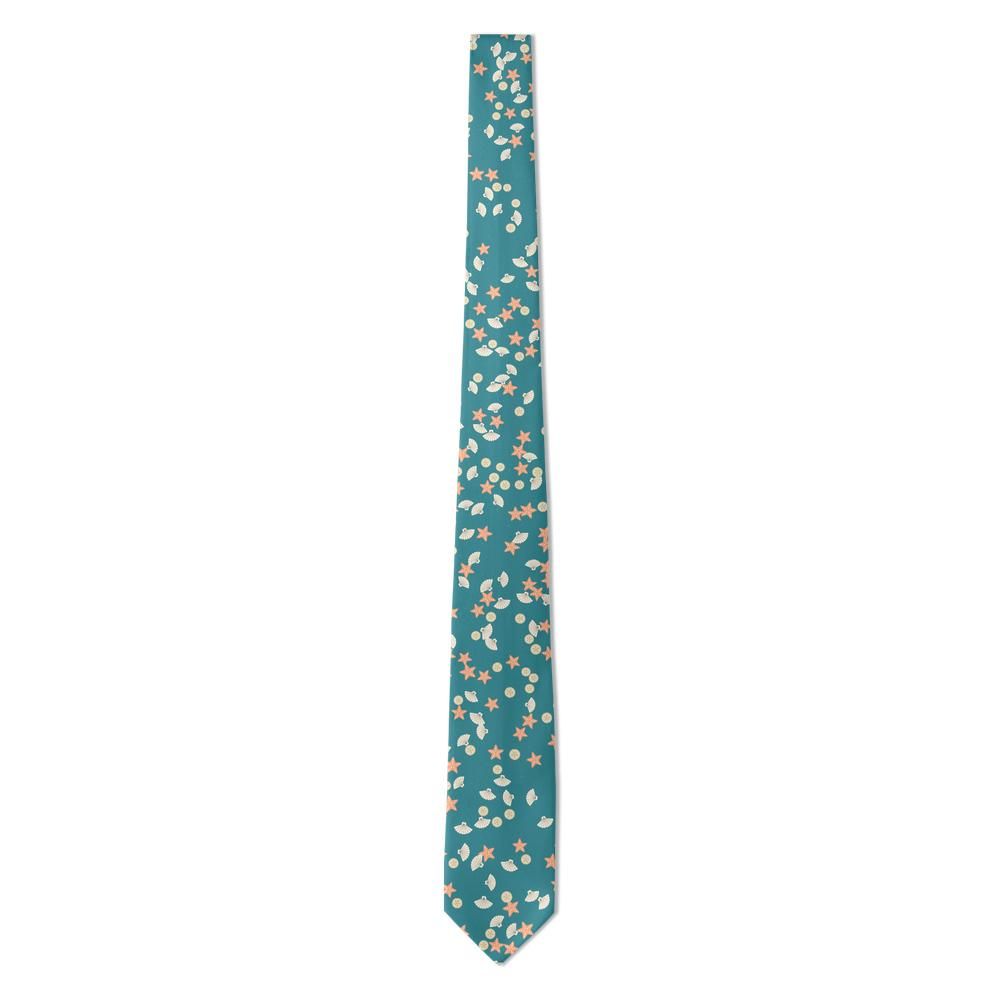 Heemskerck - Aqua & Cream Seashell Tie – Beachcomber’s Treasure