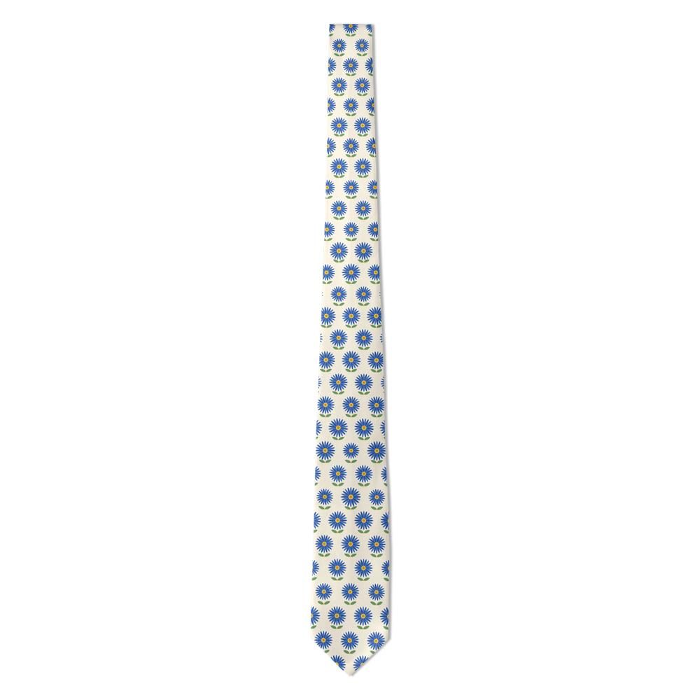 Tyszkiewicz - Ivory & Blue Aster Tie – Meadow Morning