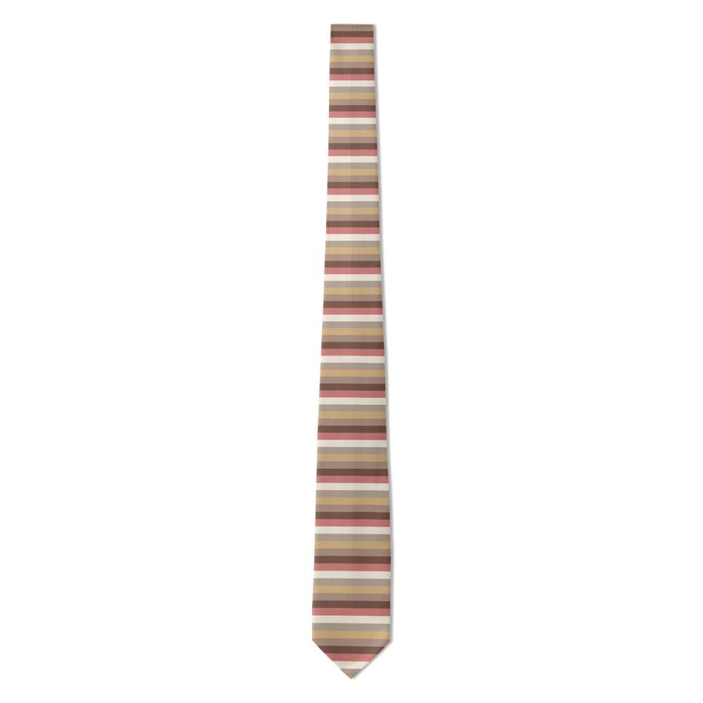 Ruyter - Rose & Mocha Horizontal Stripe Tie – Layered Horizon