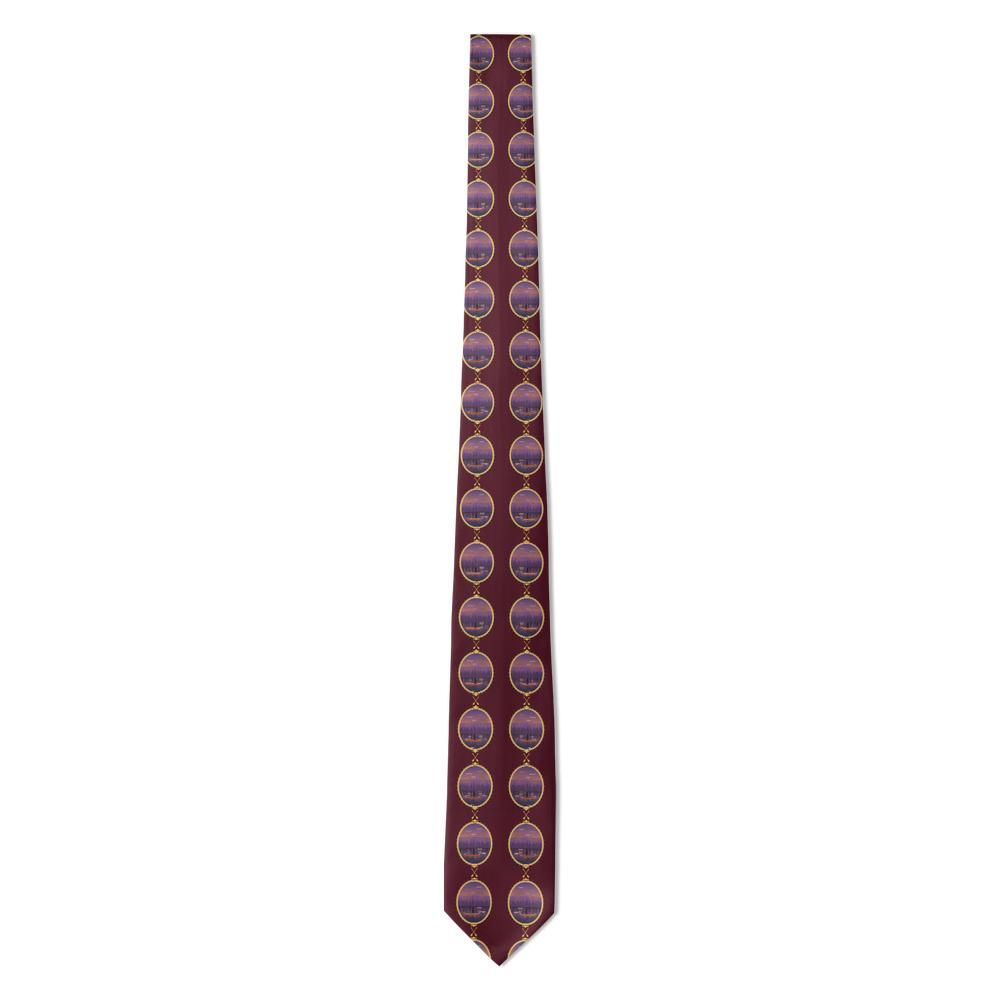 Forgach - Burgundy & Violet Canoe Tie – Dusk Crossing