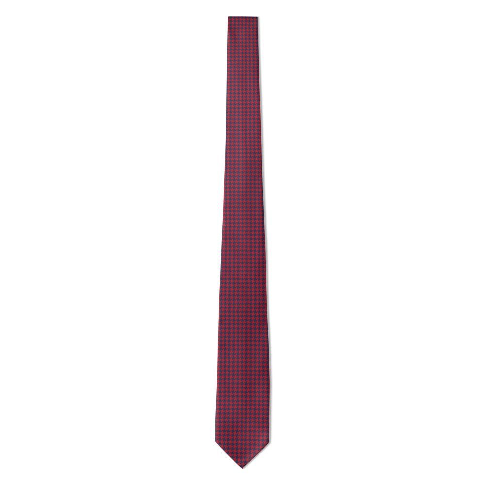 Montferrat - Red & Navy Houndstooth Tie – Bold Texture