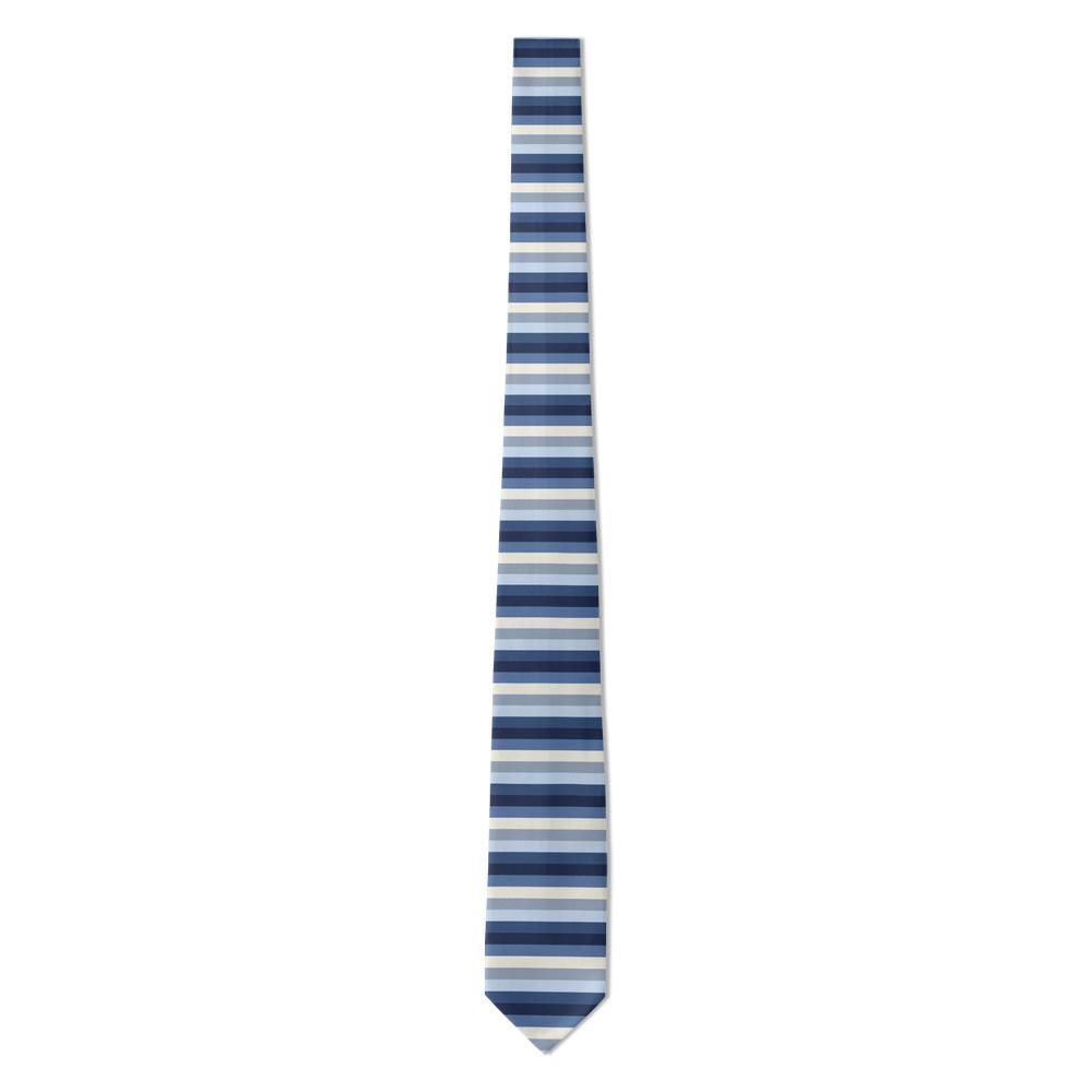 Ruyter - Navy & Sky Horizontal Stripe Tie – Layered Horizon