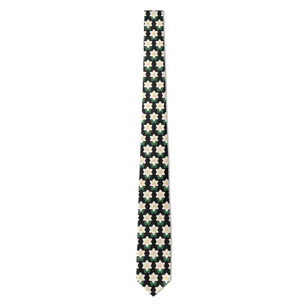 Wolkenstein - Black & Ivory Gardenia Tie – Evening Garden