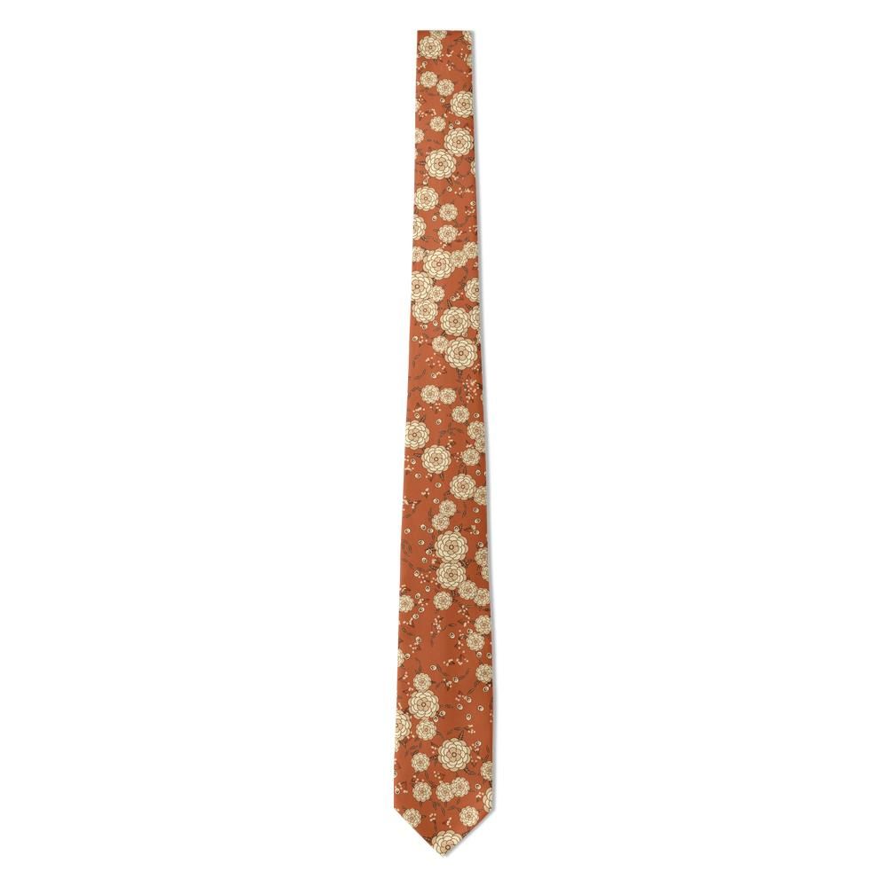 Bentinck - Rust & Cream Vintage Peony Tie – Heirloom Garden