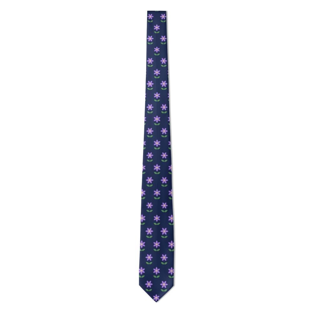 Tuyll - Navy & Violet Clematis Tie – Evening Climber