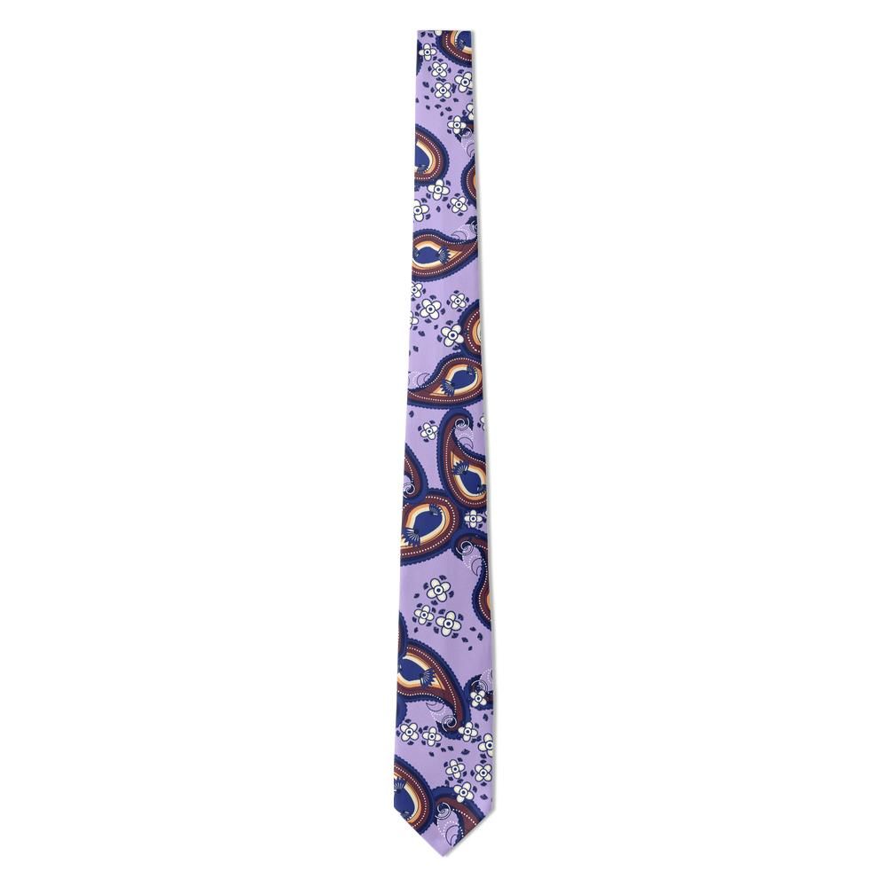 Brivio - Lavender & Navy Paisley Tie – Lake Como Dusk
