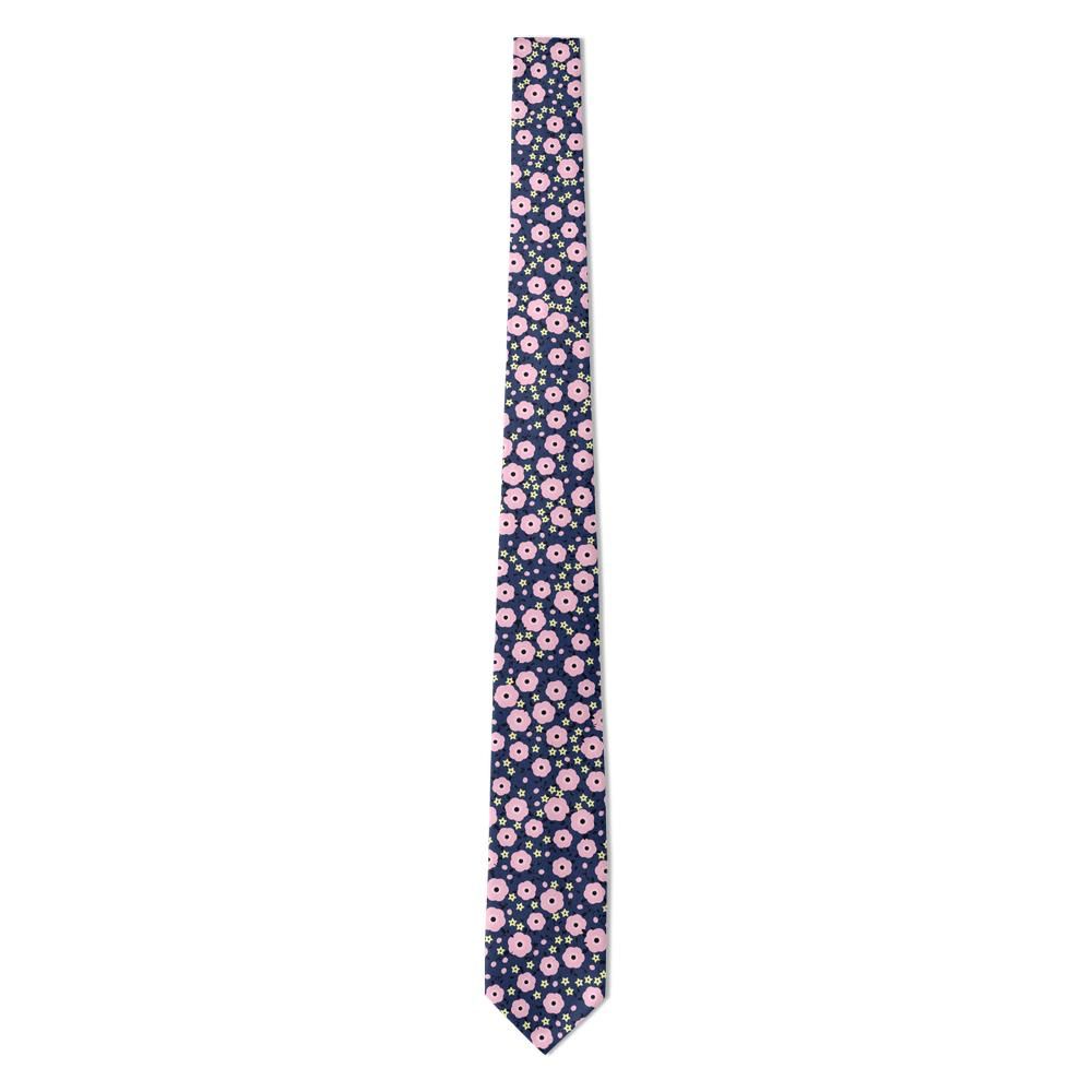 Karolyi - Navy & Pink Meadow Blossom Tie – Starlit Meadow