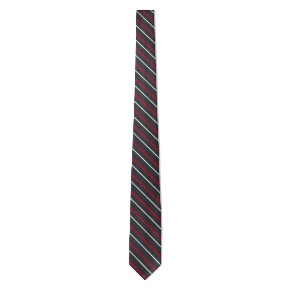 Polastron - Charcoal & Burgundy Bar Stripe Tie – City Dinner