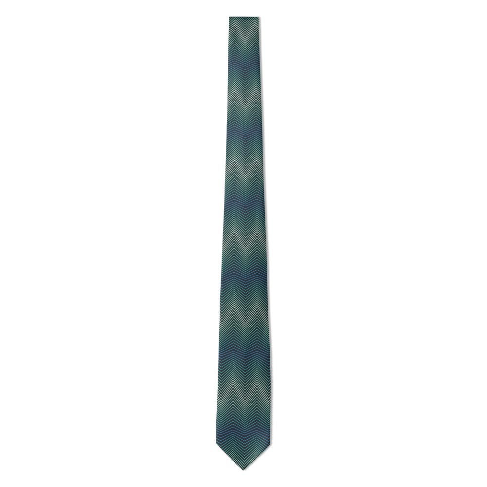 Bielke - Charcoal & Teal Zigzag Line Tie – Electric Tide
