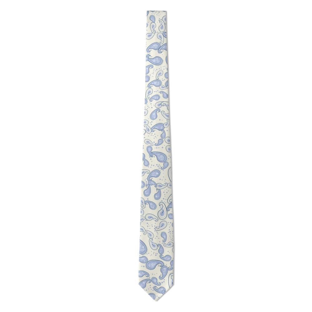 Urne - Ivory & Blue Outline Paisley Tie – Summer Linen