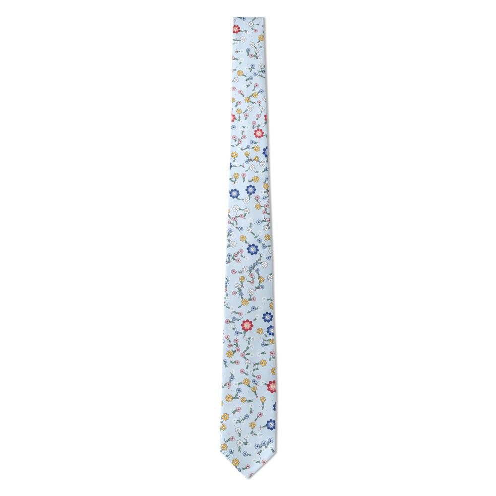 Ahlefeldt - Sky Blue & Red Chintz Floral Tie – Seaside Cottage