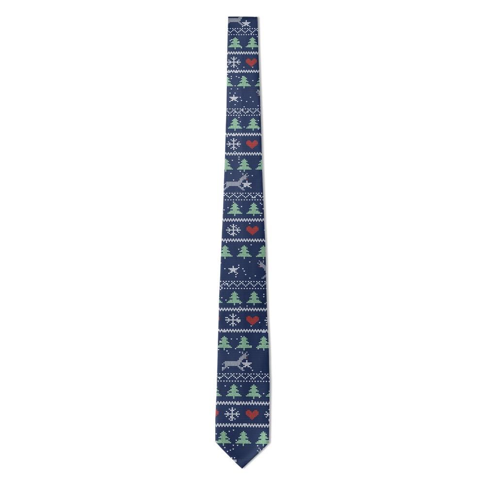 Lerche - Navy Christmas Sweater Knit Tie – Reindeer Games