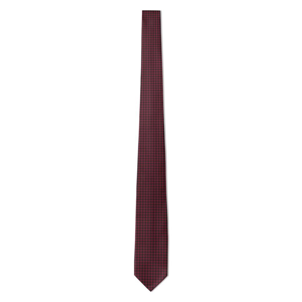 Montferrat - Burgundy & Black Houndstooth Tie – After Dark
