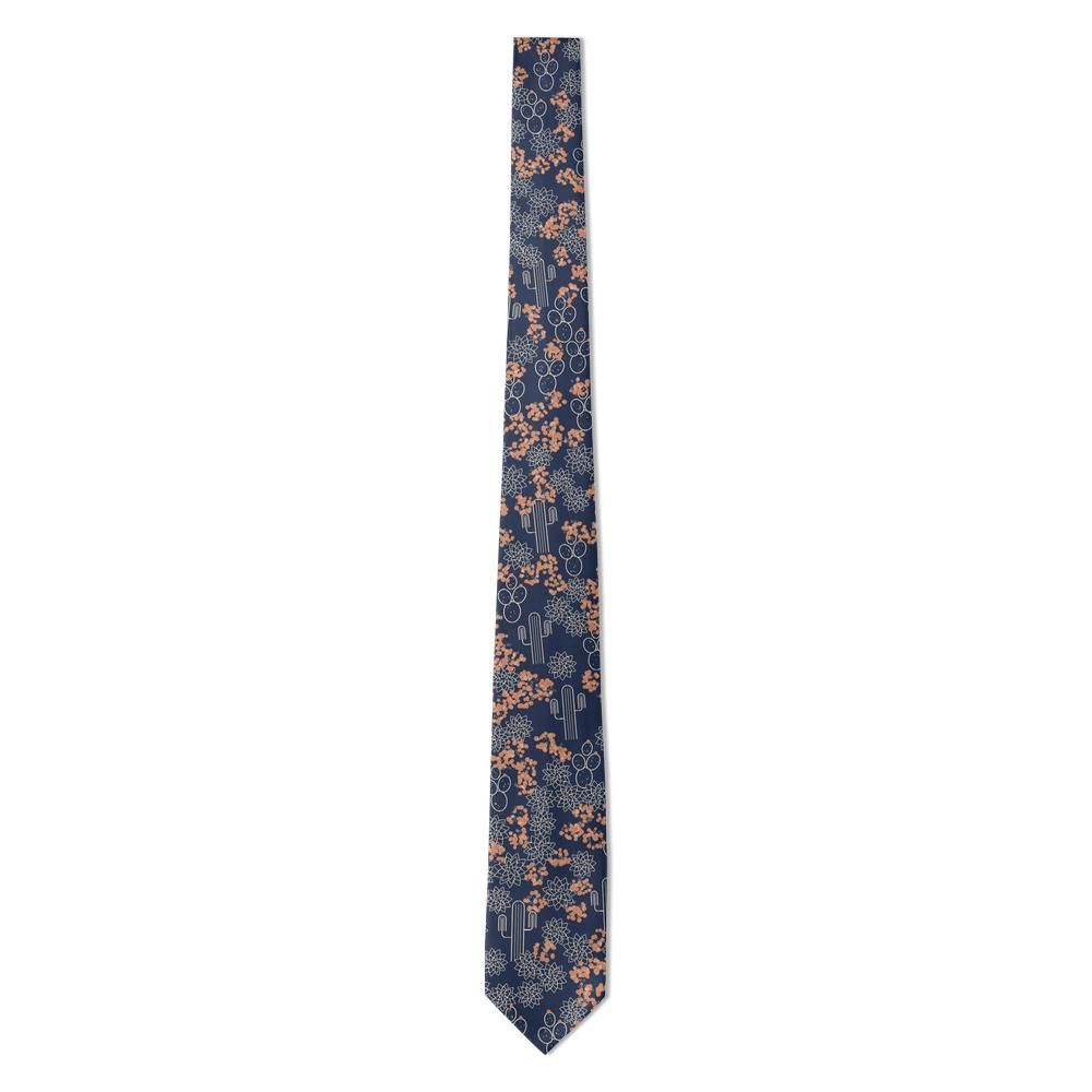 Trolle - Navy & Terracotta Desert Succulent Tie – Desert Night